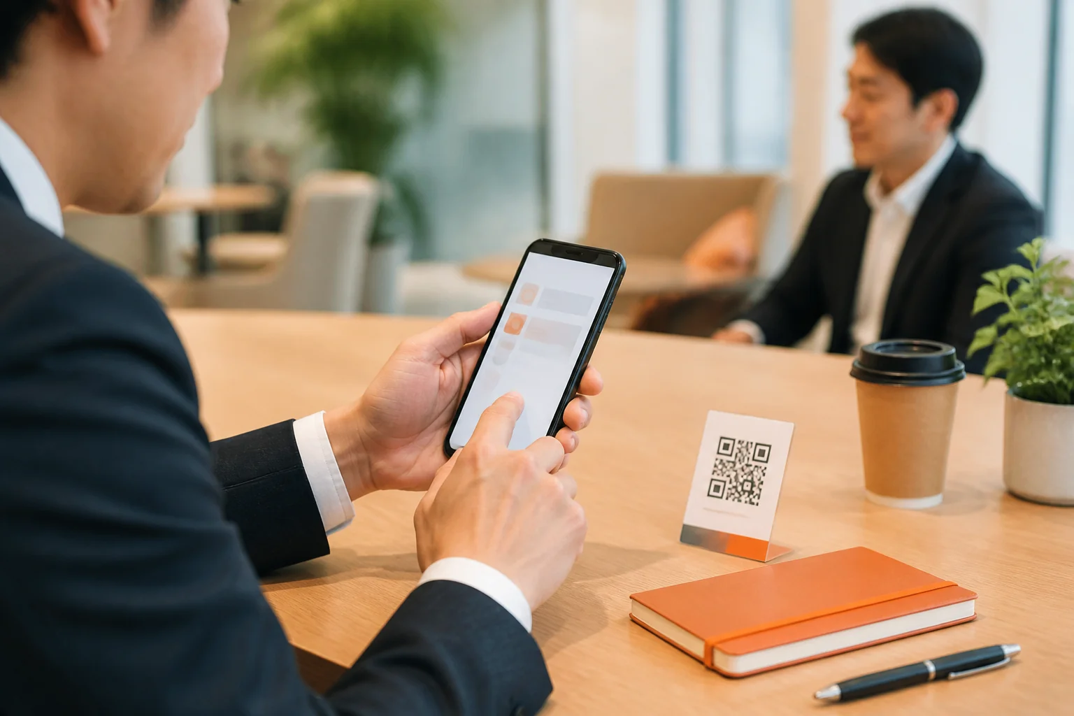 取引後にスマートフォンから簡単な質問へ回答する法人顧客